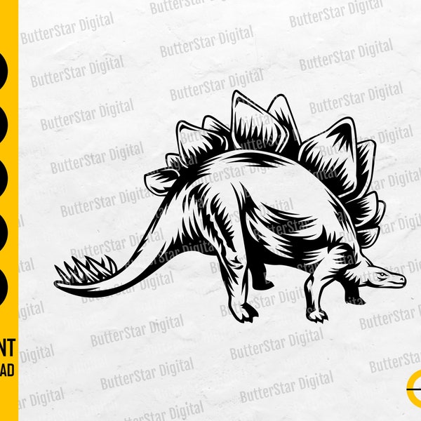 Stegosaurus Dinosaur SVG | Stegosaurus SVG | Prehistoric Animal SVG | Cricut Cutting Files Printable Clip Art Vector Digital Dxf Png Eps Ai