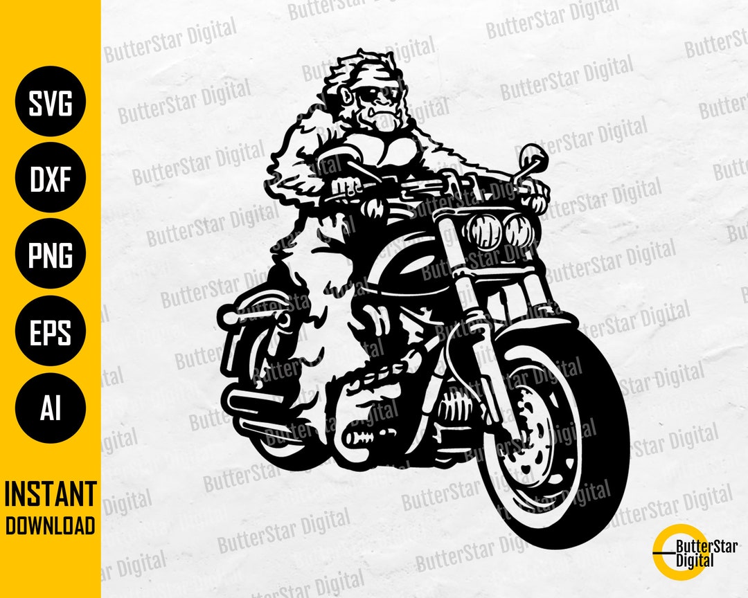 Biker Bigfoot SVG Big Foot SVG Sasquatch SVG Yeti Monster Giant Ape ...