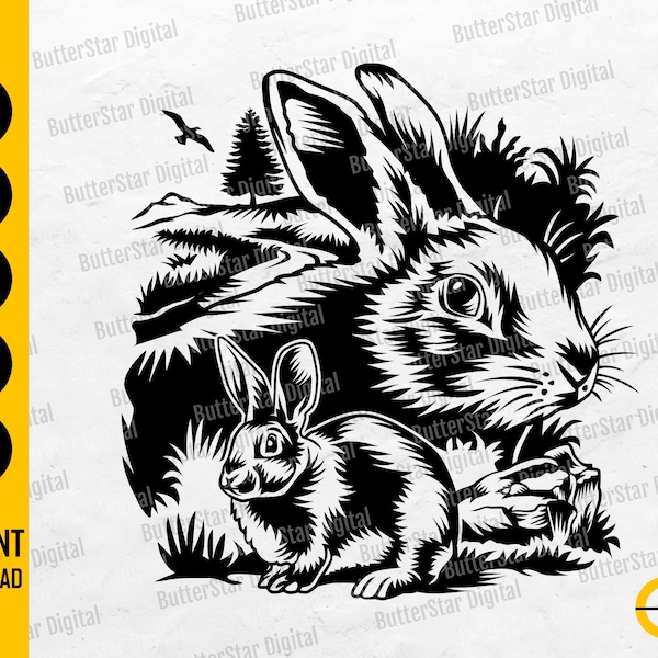 Rabbit Svg File - Etsy