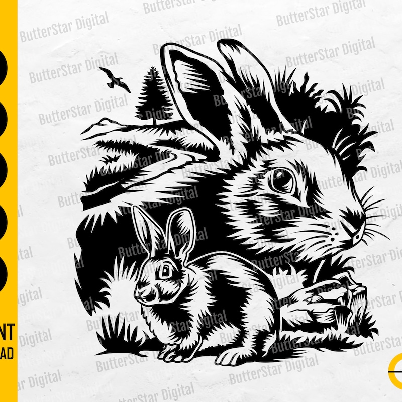 Rabbit Svg - Etsy
