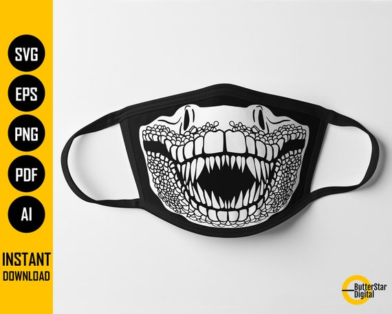 Download Velociraptor Face Mask Svg Raptor Facemask Dinosaur Mouth Etsy