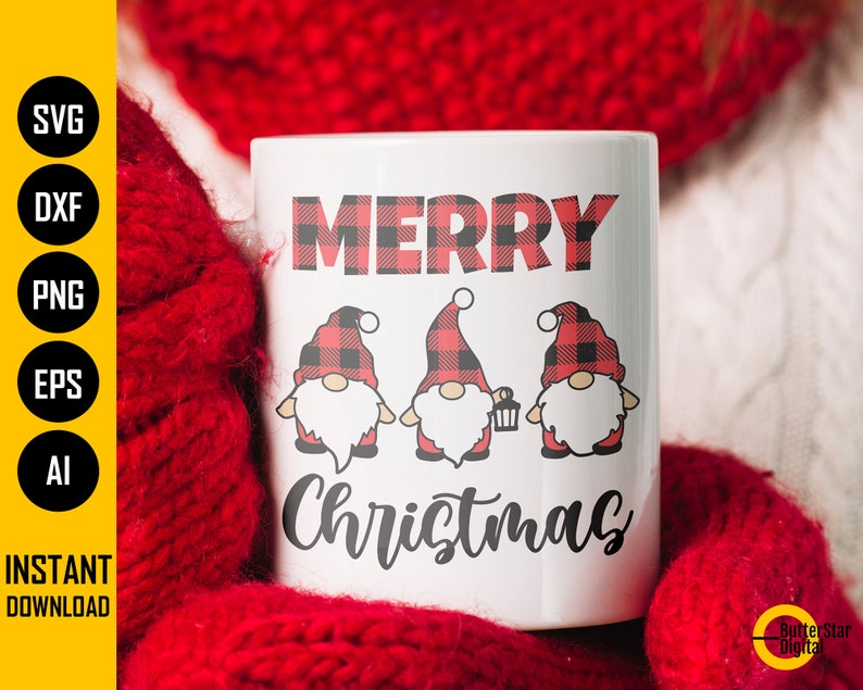 Download Merry Christmas Gnomes SVG Winter Gnome Buffalo Plaid | Etsy