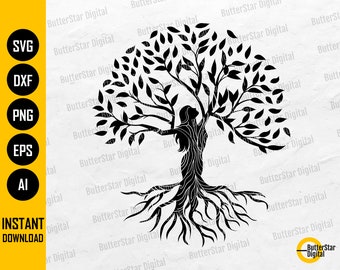 Woman Tree SVG | Women Empowerment SVG | Mother Nature SVG | Tree With ...