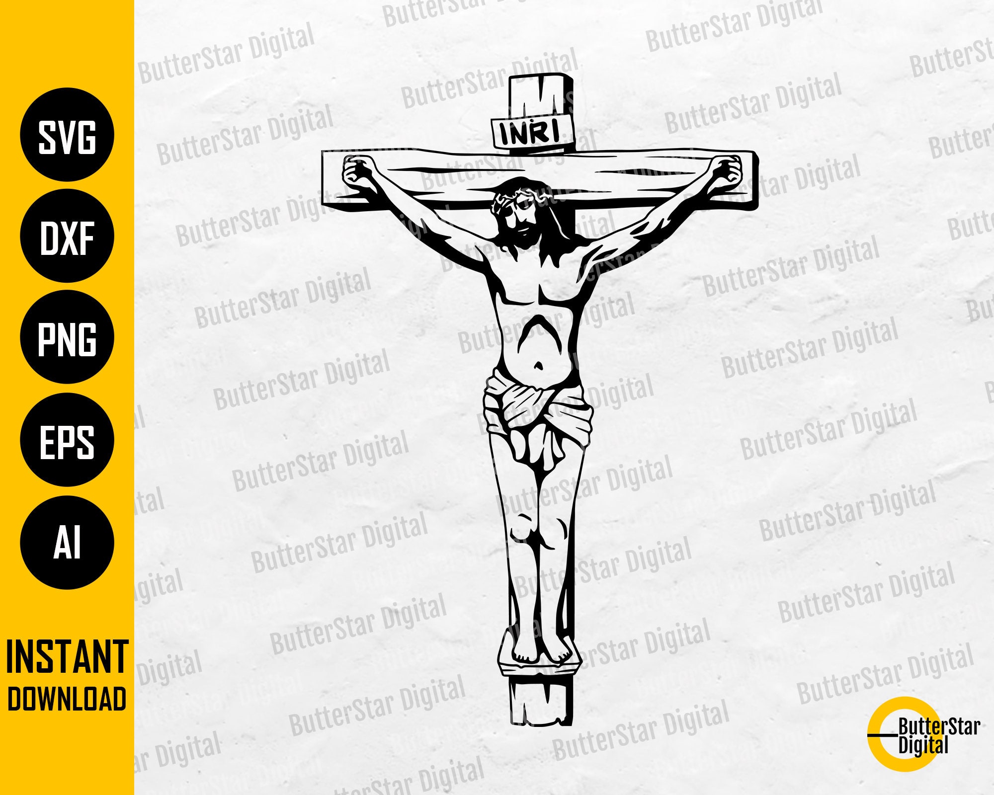 Jesus Crucifix SVG Jesus Christ on Cross SVG Religious Christian Faith Cricut Cutting Printable Clipart Vector Digital Dxf Png Eps Ai - Etsy