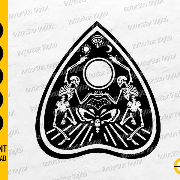 Ouija Planchette SVG | Ouija Spirit Board Game | Cricut Cutting File Silhouette | Printable Clipart Vector Digital Download Png Eps Pdf Ai
