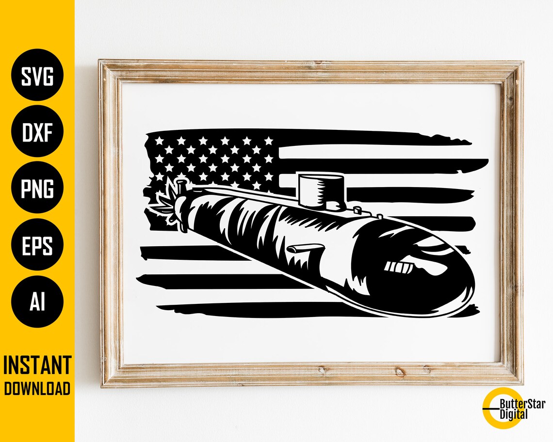 US Submarine SVG United States Navy SVG Warship Decal Etsy