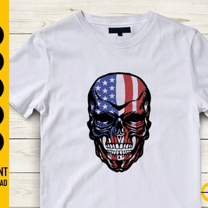 USA Flag Skull SVG American Patriot SVG Patriotic Shirt Sticker ...
