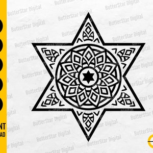 Star Of David SVG | Mandala SVG | Zentangle SVG | Jewish Svg | Cricut Silhouette Cutting File Cuttable Clipart Vector Digital Dxf Png Eps Ai