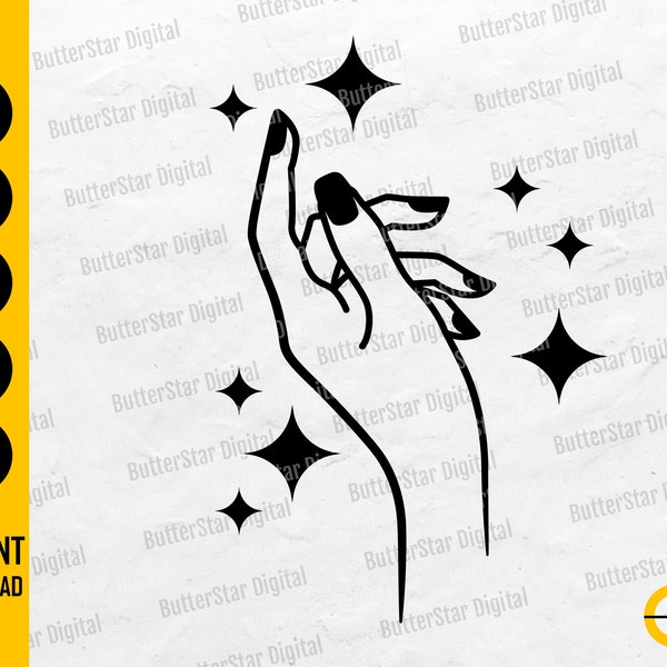 Pretty Hand SVG | Cute Nails SVG | Fingernails SVG | Cricut Silhouette Cutting File Printable Clipart Vector Digital Download Dxf Png Eps Ai