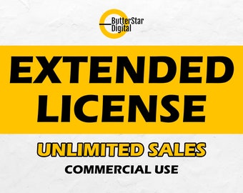 EXTENDED LICENSE | UNLIMITED Usage | Commercial And Personal Use | No Credits Needed | One Time Payment | ButterStarDigital On Etsy
