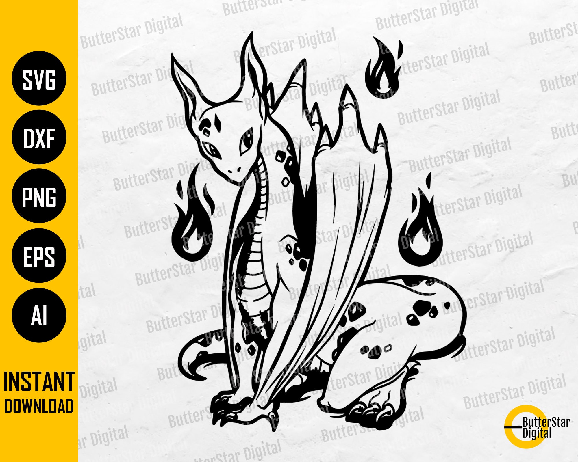 Cute Dragon SVG | Fantasy Animal SVG | Mythical Beast SVG | Cricut ...