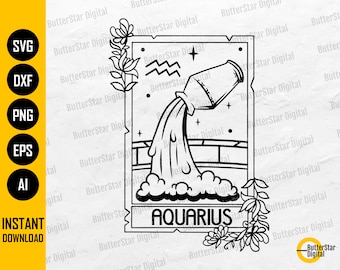 Aquarius SVG | Zodiac Constellation SVG | Astrology SVG | Cricut Silhouette Cutting Files Printables Clip Art Vector Digital Dxf Png Eps Ai