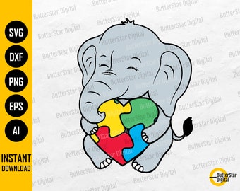Autism Elephant Digital File Download PNG