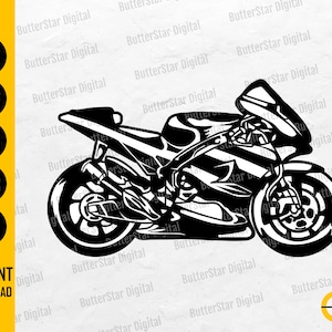 Super Bike SVG | Sportbike Svg | Motorcycle Biker Rider Speed Racer Race Fast | Cutting File Printable Clipart Vector Digital Dxf Png Eps Ai