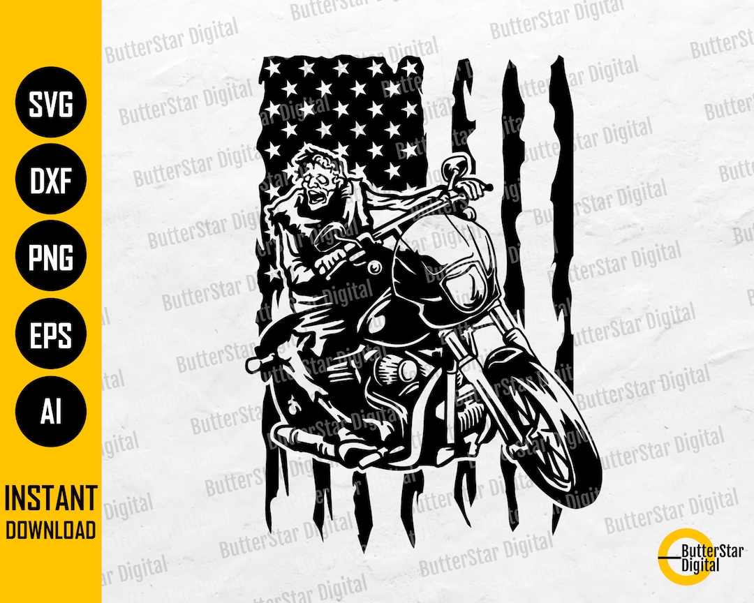 Zombie Racing Svg USA Zombie Biker SVG | American Rider SVG | Motorcycle T-shirt Decal ...