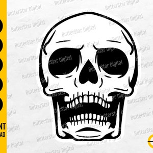 Simple Skull SVG | Skeleton SVG | Gothic Halloween Decal Shirt Graphics Vinyl | Cutting File Printable Clipart Vector Digital Dxf Png Eps Ai