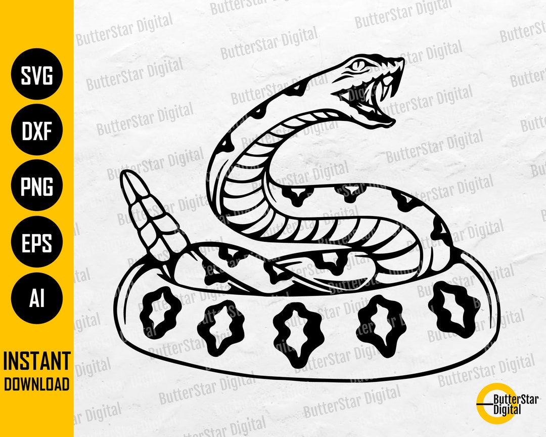 Rattlesnake SVG Snake SVG Fangs Venomous Venom Slither Hiss Rattler