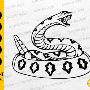 Rattlesnake SVG | Snake SVG | Fangs Venomous Venom Slither Hiss Rattler Texas Desert | Cricut Cut File Clipart Vector Digital Dxf Png Eps Ai