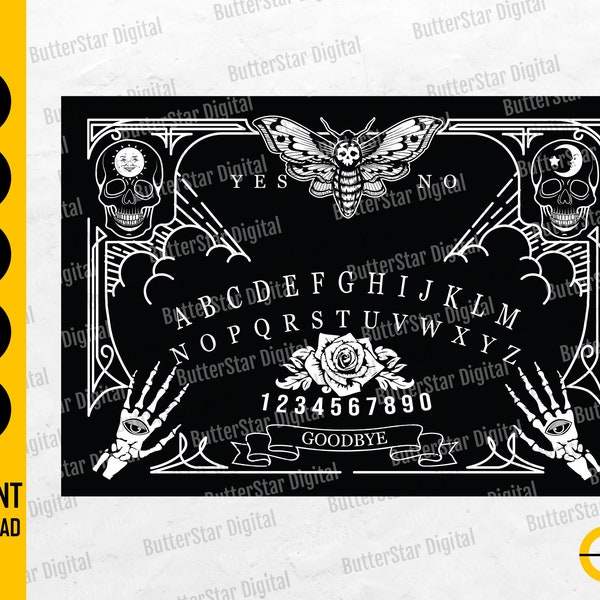 Ouija Board SVG | Dead Spirit Board Game SVG | Cricut Cutting File Silhouette Cameo Printable Clipart Vector Digital Download Dxf Png Eps Ai