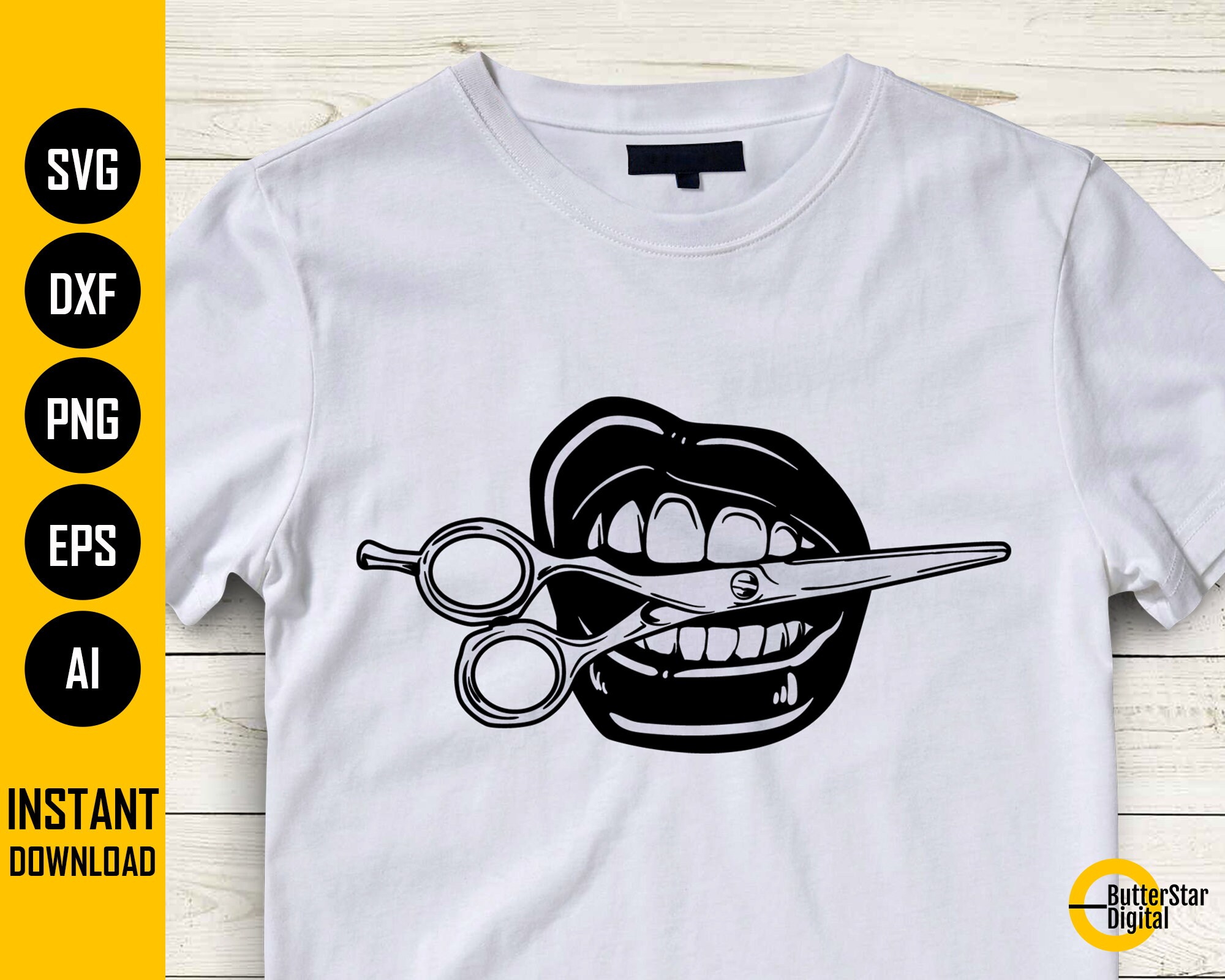 Lips Bite Scissors SVG Hair Stylist SVG Barber SVG Woman Etsy Canada