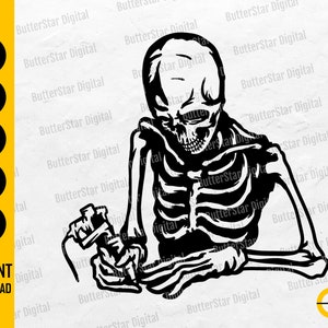 Skeleton Tattoo Artist SVG | Tattooer Tattooist Machine Shop Studio Parlor Equipment | Cutting Files Clip Art Vector Digital Dxf Png Eps Ai