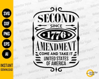 Difendi il Secondo Emendamento SVG / 1776 SVG / Patriotic SVG / USA America Print Design Sublimation / Cricut Clipart Vector Digital Dxf Png Eps Ai
