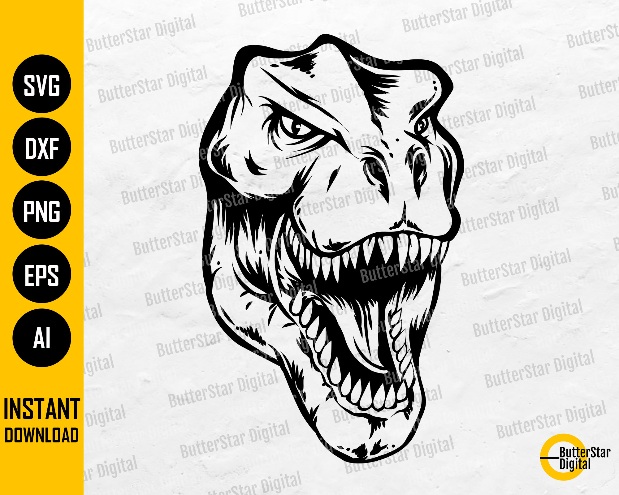 Trex Head SVG Tyrannosaurus Rex Dinosaur Face Jurassic Etsy