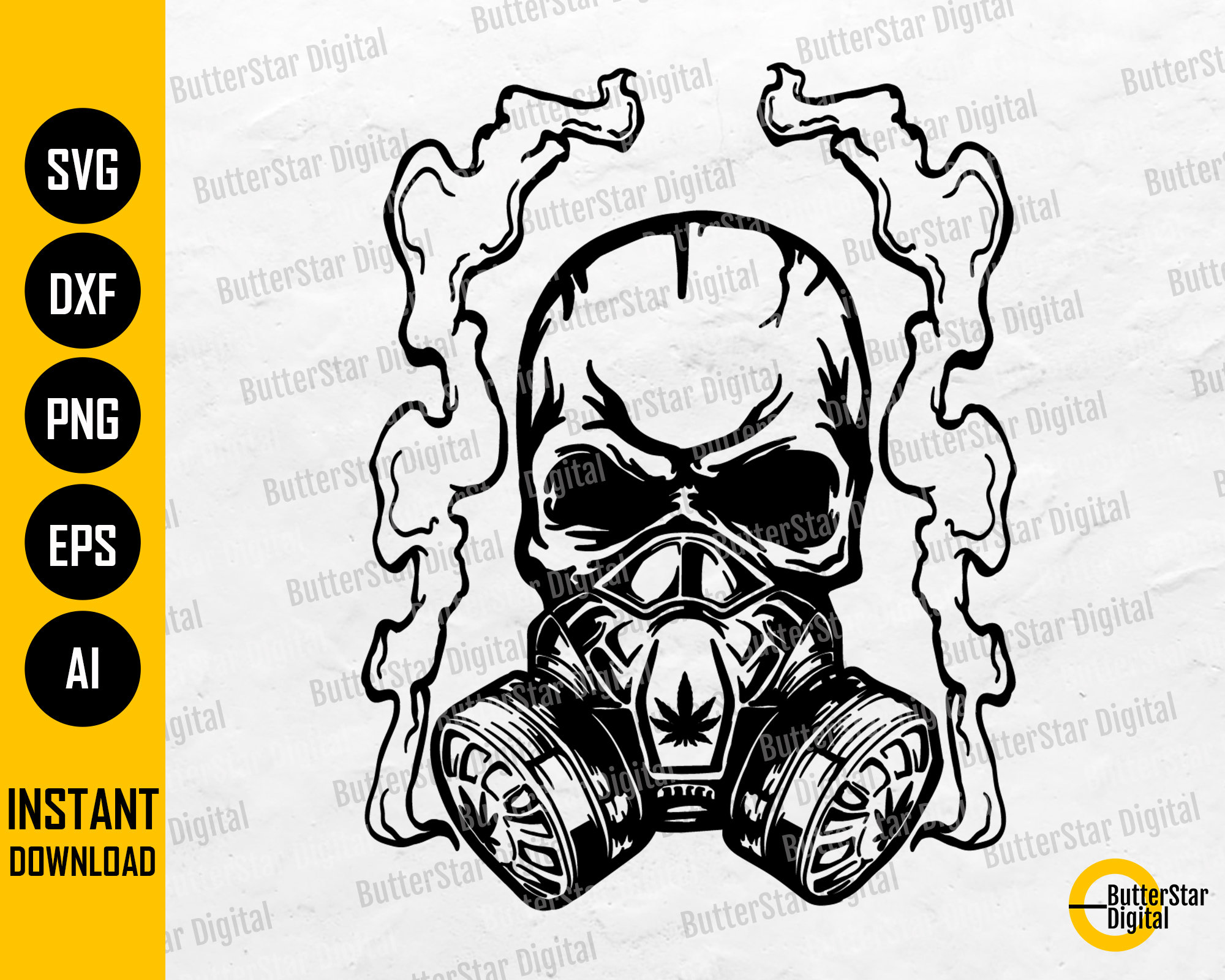 Cannabis Gas Mask Skull SVG Smoking Pot SVG Weed Decal Etsy Canada