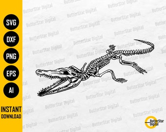 Krokodil SVG | Alligator SVG | Tier Vinyl Aufkleber T-Shirt Schablone | Schneidedatei Druckbare Clip Art Vektor Digital Dxf Png Eps Ai