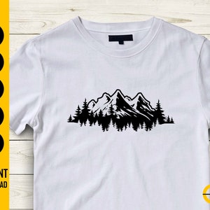 Mountain Scene SVG Pine Trees SVG Camping DIY T-shirt Sticker Decal ...