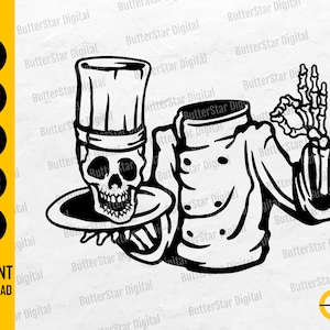 Headless Skeleton Chef SVG | Funny Cook SVG | Skull Served On A Plate SVG | Cricut Cut File Printable Clipart Vector Digital Dxf Png Eps Ai