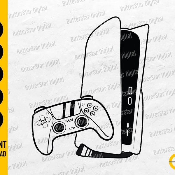 Game Console SVG | Video Game Illustration Drawing | Cricut File Silhouette Cameo Printable Clipart Vector Digital Download Png Eps Dxf Ai