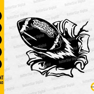 Football Through A Wall SVG | Football SVG | Team Sports SVG Shirt Decal Wall Art | Cricut Silhouette Clip Art Vector Digital Dxf Png Eps Ai