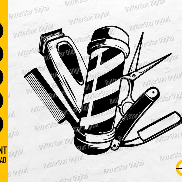 Barber SVG | Barbershop SVG | Hair Stylist SVG | Hairstyle Svg | Cricut Cutting File Silhouette Cameo Clipart Vector Digital Dxf Png Eps Ai
