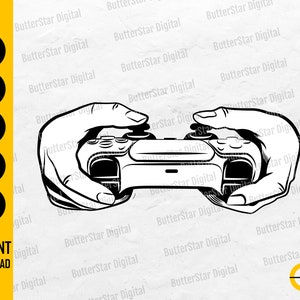 Gamer Hands SVG | Playing Video Game SVG | Controller SVG | Cricut Cutting Files Silhouette Printables Clipart Vector Digital Png Eps Dxf Ai