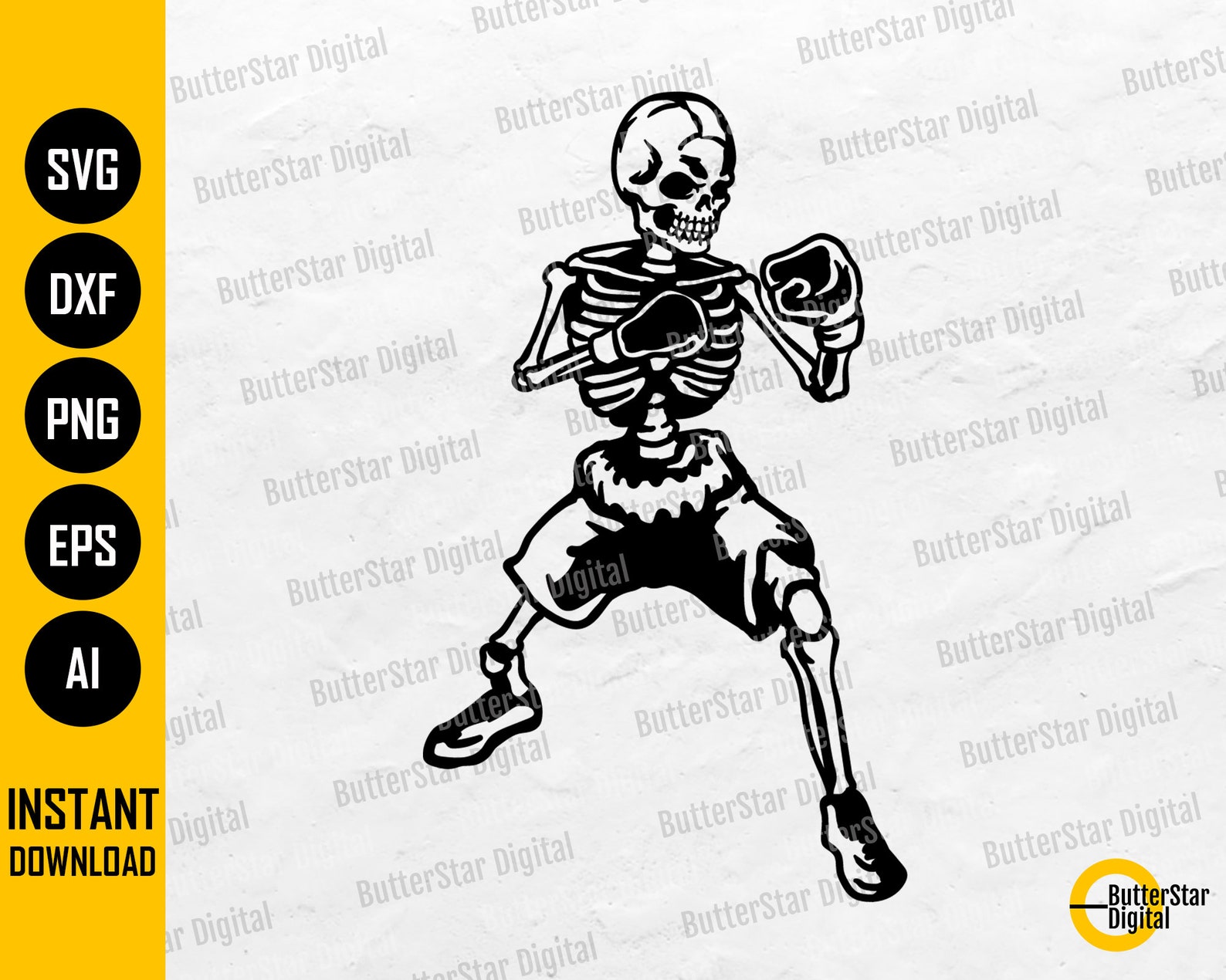 Boxer Skeleton Boxer Skeleton SVG | Skull Boxing SVG | Sports Knockout Fighter Fight ...