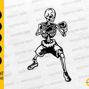 Boxer Skeleton SVG | Skull Boxing SVG | Sports Knockout Fighter Fight ...