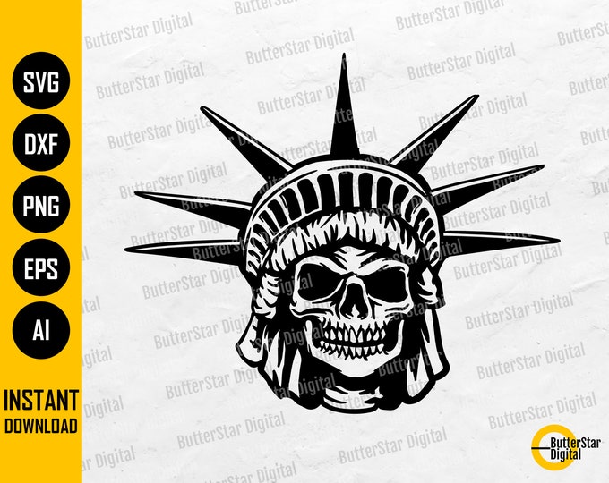 Statue of Liberty Skull SVG New York SVG America Tshirt Etsy