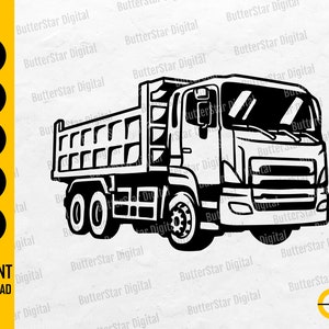 Dump Truck SVG | Construction SVG | Truck Illustration Decal Vinyl Graphics | Cricut Cut File Clipart Vector Digital Download Dxf Png Eps Ai