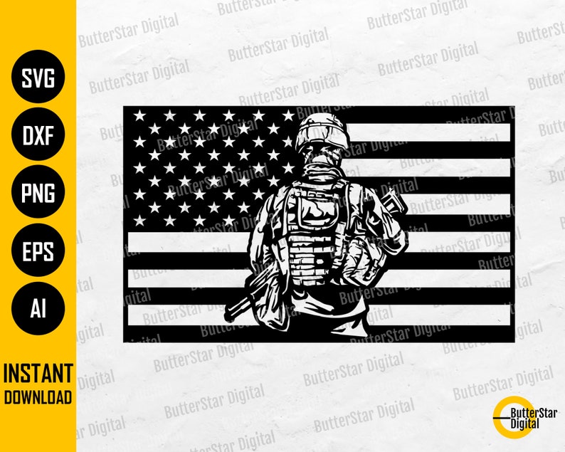 American Soldier Svg | USA Flag Military Svg | United States Army Svg ...