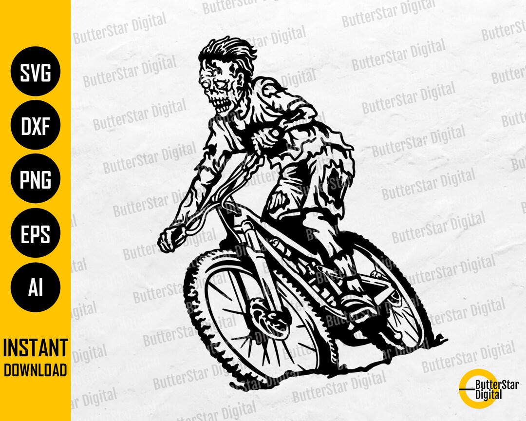 Zombie Racing Svg Zombie Riding Bicycle SVG | Cycling SVG | Bike SVG | Racing Race Racer ...
