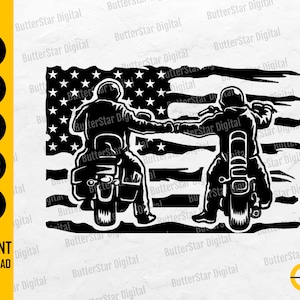 USA Bikers Fist Bump SVG | American Motorcycle Club T-Shirt Decal Sticker Gift | Cricut Cutting Files Clip Art Vector Digital Dxf Png Eps Ai