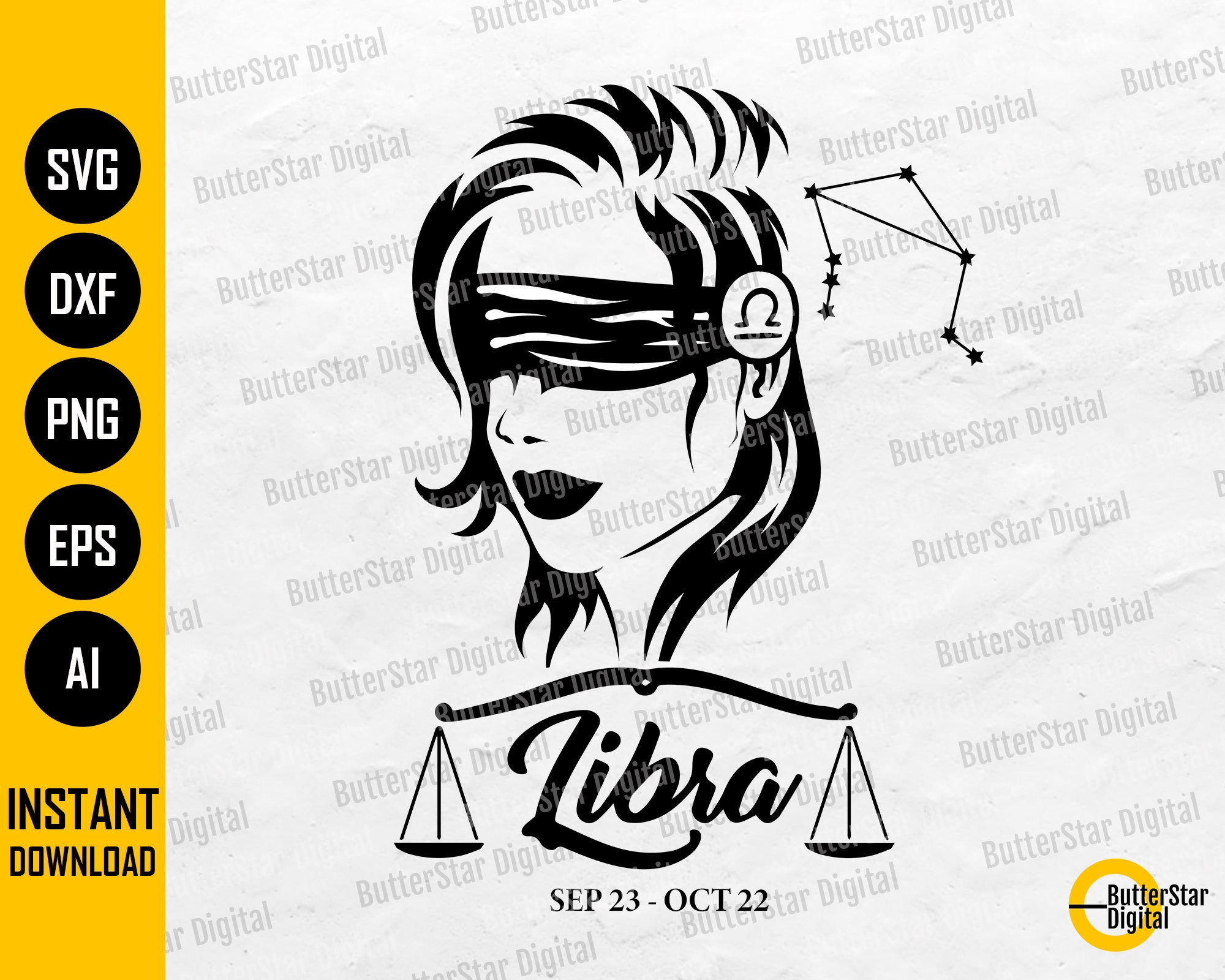 Libra Woman SVG / Zodiac Sign SVG / Star Sign Shirt Decal Mug Etsy