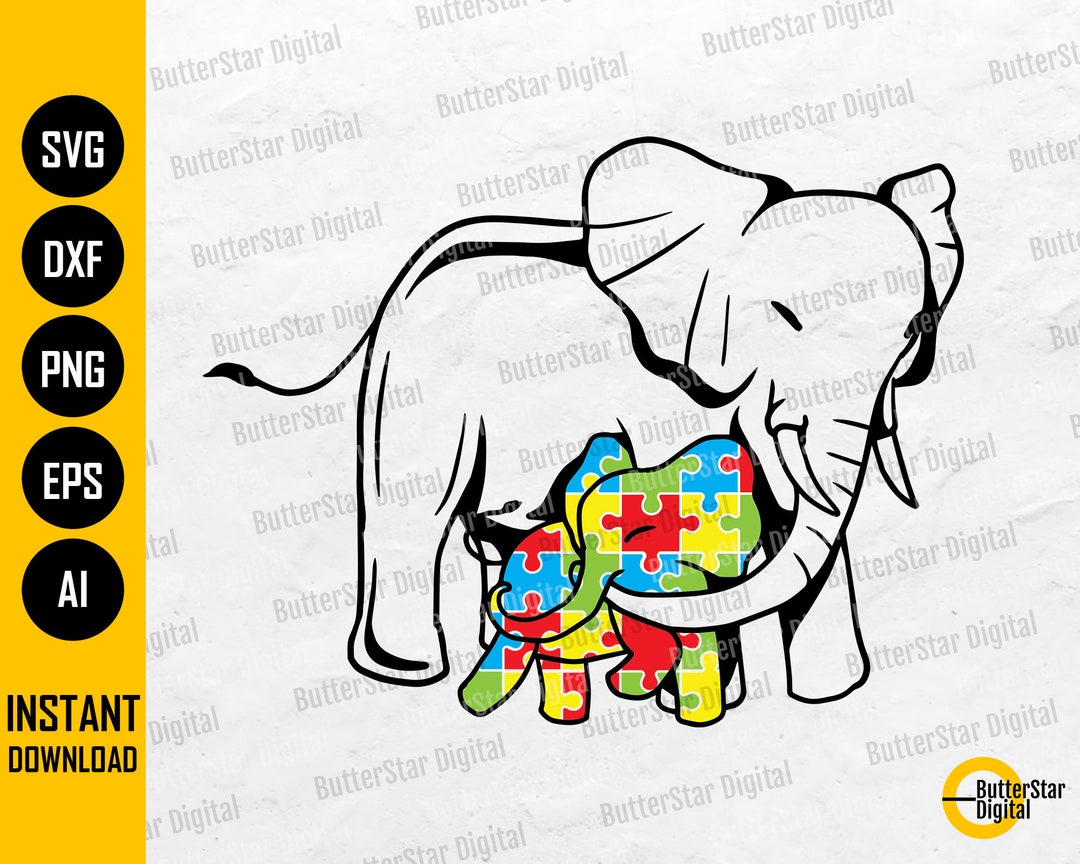 Autism Mama Elephant SVG Autism Awareness SVG Ausome Mom SVG Cricut