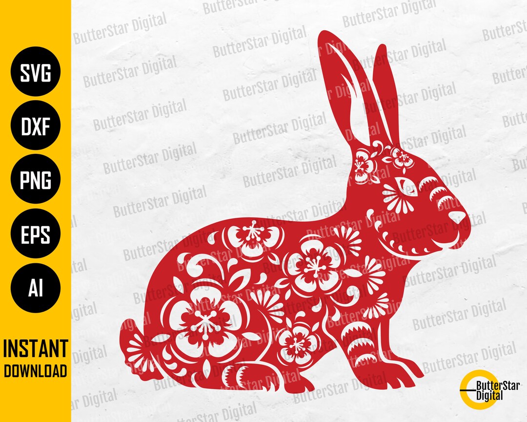 Rabbit SVG | Chinese New Year Card T-shirt Sign Decor Decal Decoration ...