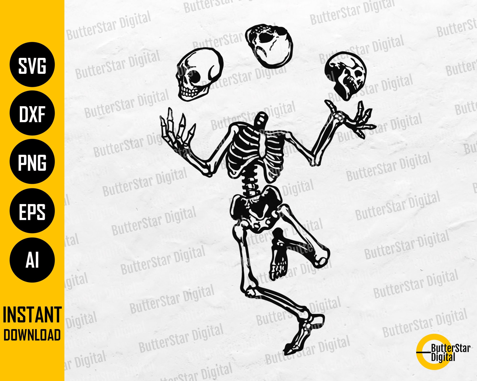 Skeleton Juggling Skulls SVG Juggler SVG Juggle SVG Etsy