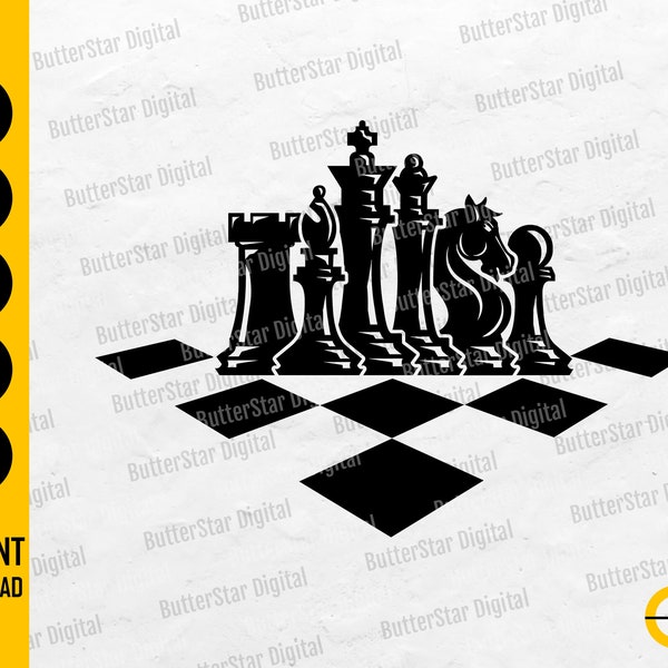 Chess Game SVG | Chess Board SVG | Chess Player T-Shirt Decal Sticker Decor | Cricut Cut File Cuttable Clipart Vector Digital Dxf Png Eps Ai