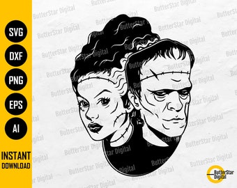 Horror Movie Characters SVG | Frankenstein SVG | Monster T-Shirt Decal Graphics | Cricut Cutting Files Clipart Vector Digital Dxf Png Eps Ai
