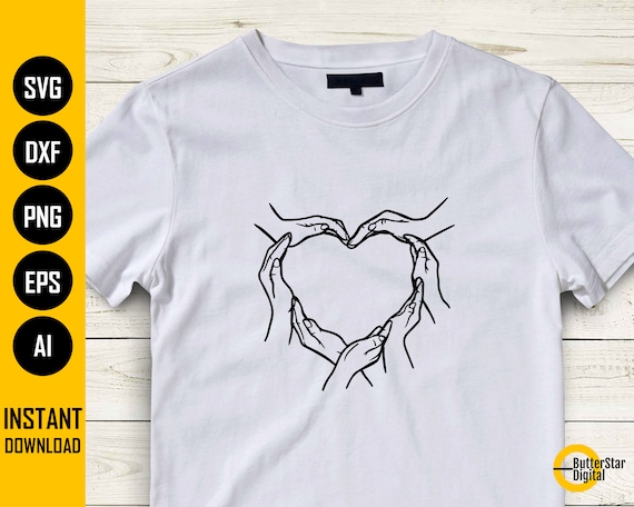 Group Heart Hands Sign SVG | Cute Love Decal T-shirt Sticker Art
