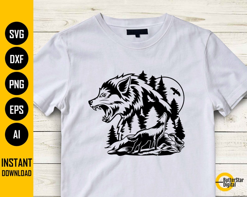 Mountain Wolf SVG Wolf Pack SVG Wild Animal TShirt Decals Etsy